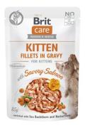 Brit Care Cat Fillets in Gravy Kitten Savor.Salmon 85g