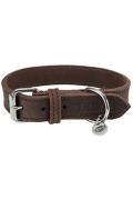 Obojek kožen&yacute; Rustic M-L 42-48cm/25mm tm.hněd&yacute; TR