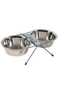 Miska nerez stojan+ 2 misky pes STEEL 1,3l Zolux