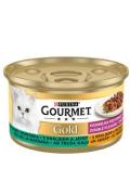Gourmet Gold konz. kočka pa&scaron;t. du&scaron;.kr&aacute;l&iacute;k a j&aacute;tra 85g
