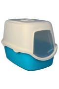 WC kočka kryt&eacute; domek VICO 40x40x56cm modr&aacute;/b&iacute;l&aacute; TR