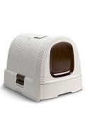 Curver WC kočka kryt&eacute; domek Rattan 39x39x51cm mocha