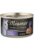 Miamor Cat Filet konzerva tuň&aacute;k+kalam&aacute;ry v žel&eacute; 100g