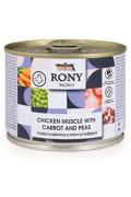FALCO RONY DOG MONO kuřec&iacute; sval.s mrkv&iacute; a hr&aacute;&scaron;kem 200g